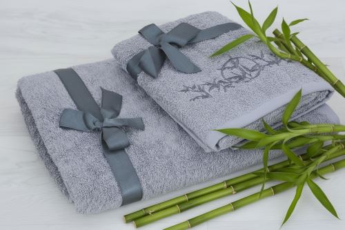 Set ručníku a osušky LUNO světle šedý