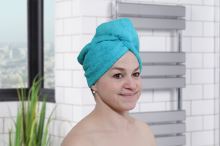Rychleschnoucí turban na vlasy RENA tyrkysový