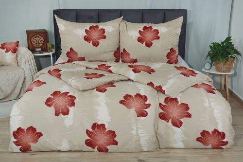 Povlečení z mikrovlákna s bavlněným efektem 4dílné LEJA béžové