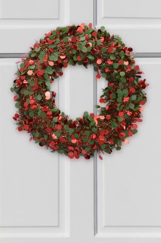 Věnec VÁNOČNÍ červený závěsný