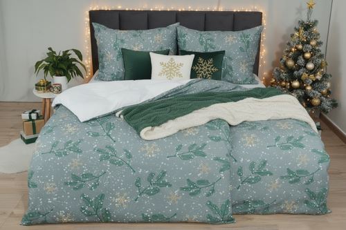 Vánoční Bavlněné povlečení BASIC MENDA šedé