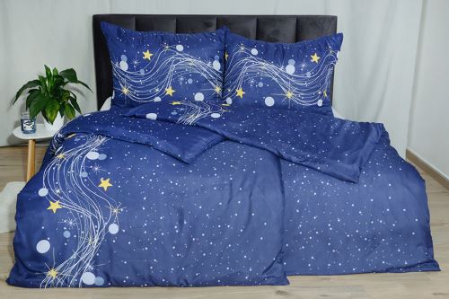 Povlečení z mikrovlákna s bavlněným efektem prodloužené NEBESA modré