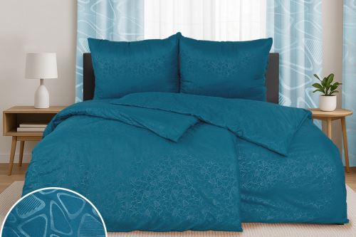 Povlečení DAMAŠEK mikro TRIGA petrolejové