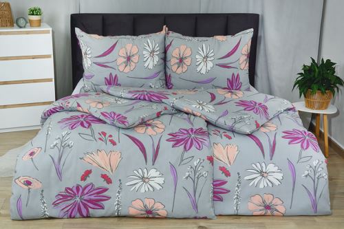 Krepové povlečení PLUS prodloužené IZA šedé