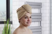 Rychleschnoucí turban na vlasy RENA béžový
