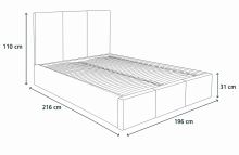 Čalouněná postel MURANA tmavě šedá - výška čela 110 cm (6)