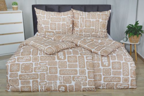 Bavlněné povlečení PLUS MOSTALA hnědé