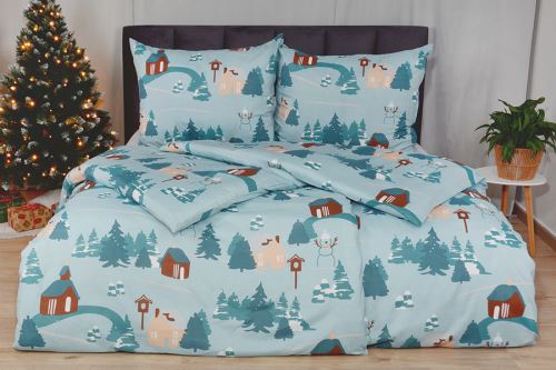 Krepové povlečení PLUS prodloužené VERNA tyrkysové