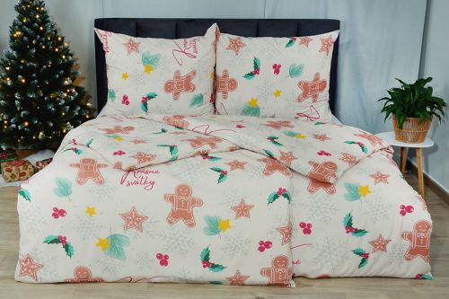 Vánoční Bavlněné povlečení PLUS PARNA béžové