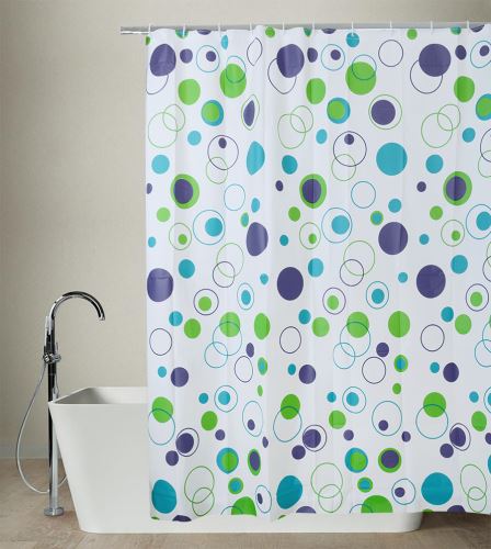 Koupelnový závěs KRUHY limetkový