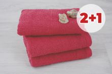 Set 2 ručníků EKONOM vínový + ručník ZDARMA
