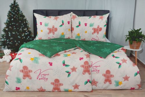 Vánoční Bavlněné povlečení PLUS PARNA zelené