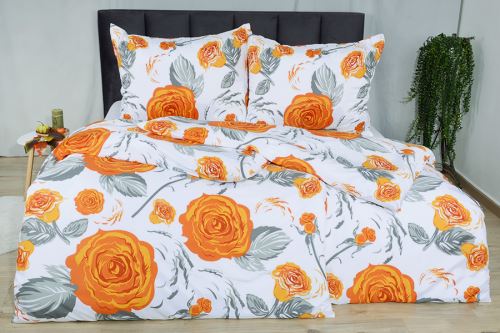 Povlečení mikrosatén prodloužené RIDA oranžové