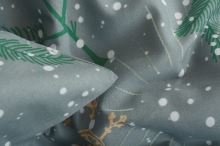 Vánoční Bavlněné povlečení BASIC MENDA šedé (7)