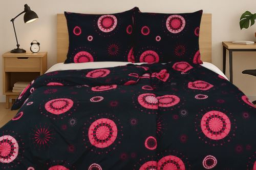 Povlečení z mikrovlákna s bavlněným efektem 4dílné LELA malinové