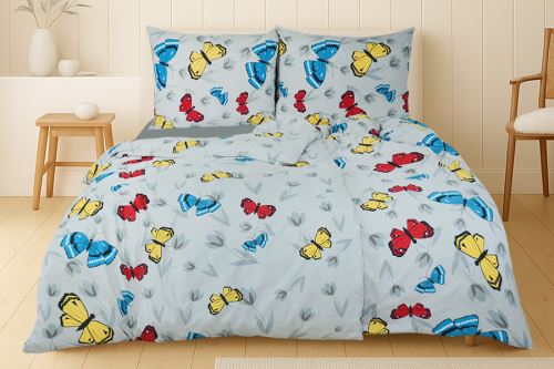 Povlečení z mikrovlákna s bavlněným efektem 4dílné TERELA šedé