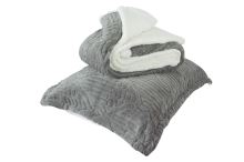 Oboustranná beránková souprava MELA šedá 2 ks (1)