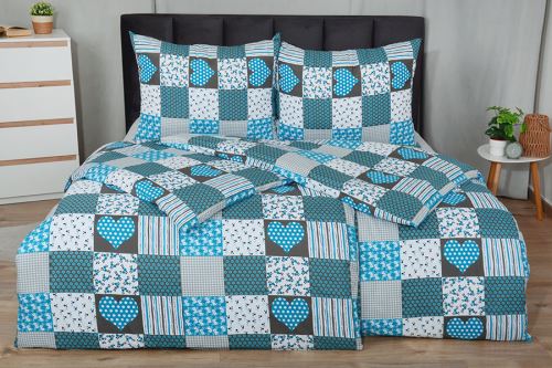 Krepové povlečení z mikrovlákna VILERA tyrkysové