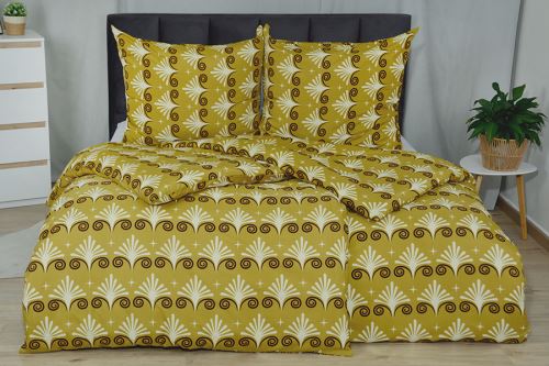 Povlečení z mikrovlákna s bavlněným efektem 4dílné RIEKA hnědé