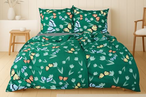 Povlečení z mikrovlákna s bavlněným efektem 4dílné TERELA zelené