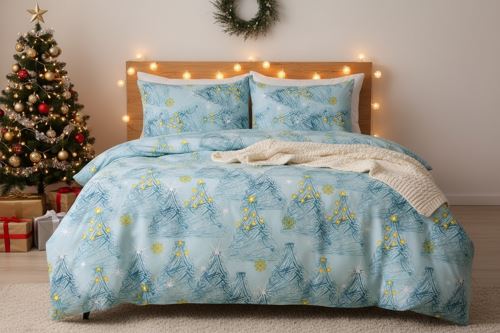 Povlečení z mikrovlákna s bavlněným efektem 4dílné BELORA modré