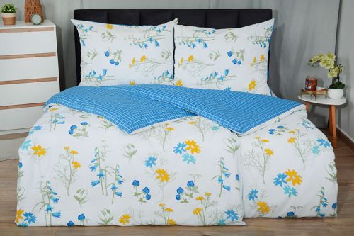 Jarní Krepové povlečení PLUS KETA modré