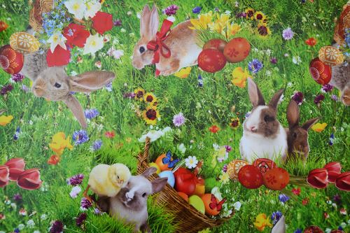 PVC ubrus VELIKONOČNÍ ZAJÍČCI