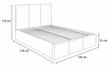Čalouněná postel MURANA starorůžová - výška čela 110 cm (4)