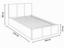 Čalouněná postel MURANA smetanová - výška čela 90 cm (3)