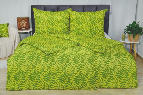 Povlečení z mikrovlákna s bavlněným efektem 4dílné LONA olivové