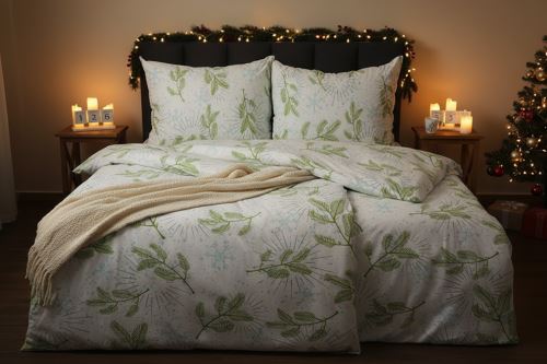 Vánoční Bavlněné povlečení BASIC MENDA bílé