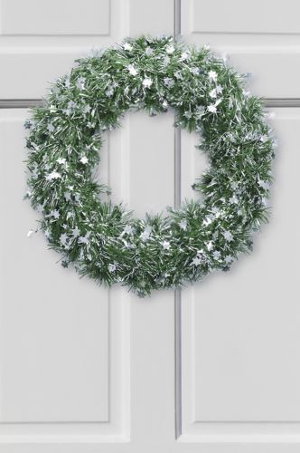 Věnec VÁNOČNÍ HVĚZDA stříbrný závěsný