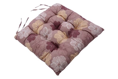 Sedák na židli KVĚTY vínový