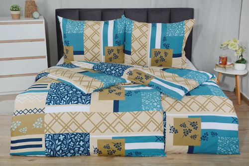 Povlečení mikrosatén ORNY modré