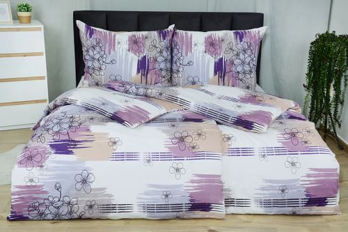 Krepové povlečení PLUS prodloužené TIARA lila
