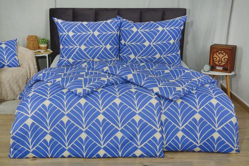 Krepové povlečení PLUS prodloužené RENESA modré