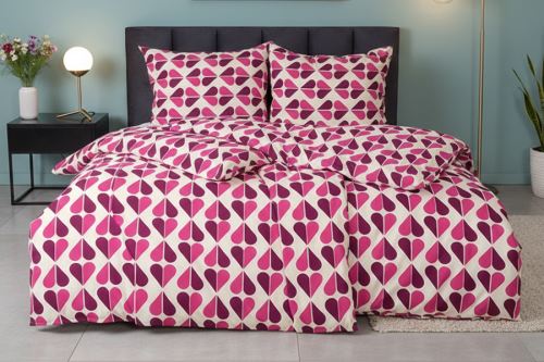 Povlečení z mikrovlákna s bavlněným efektem ORLEKA malinové