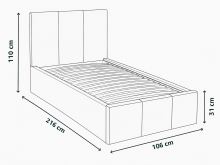 Čalouněná postel MURANA béžová - výška čela 110 cm (4)