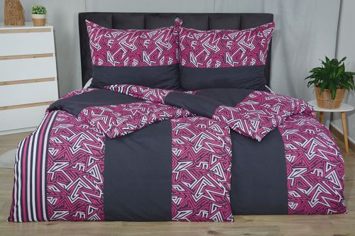 Povlečení z mikrovlákna s bavlněným efektem 4dílné SAJA malinové