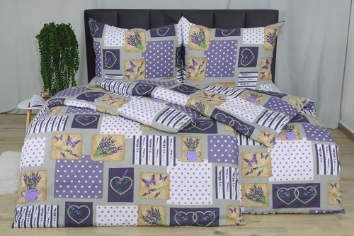 Krepové povlečení prodloužené KASIA fialové