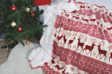 Oboustranná deka JELEN červená