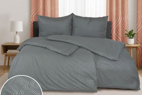 Povlečení DAMAŠEK mikro LAMZA šedé