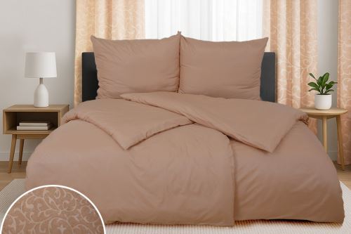 Povlečení DAMAŠEK mikro 4dílné STOLA kávové