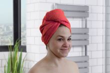 Rychleschnoucí turban na vlasy RENA červený