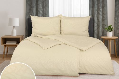 Povlečení DAMAŠEK mikro MUSA smetanové