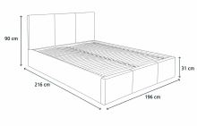 Čalouněná postel MURANA smetanová - výška čela 90 cm (4)