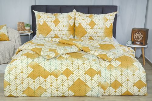 Krepové povlečení PLUS prodloužené RENELA zlaté