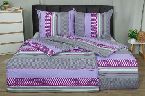 Krepové povlečení z mikrovlákna FORTELA fialové